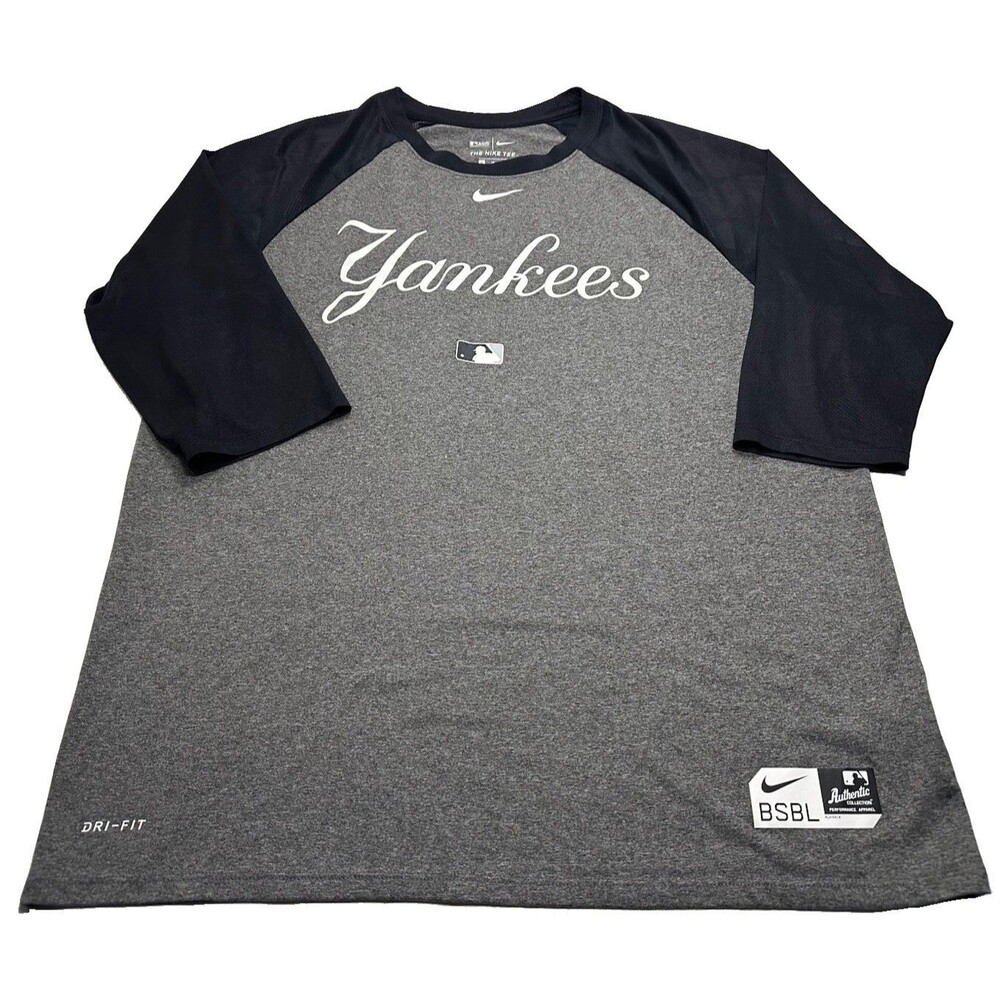 Nike Dri-Fit MLB New York Yankees 3/4 Sleeve Baseball Shirt Size XL 34195X-YN5